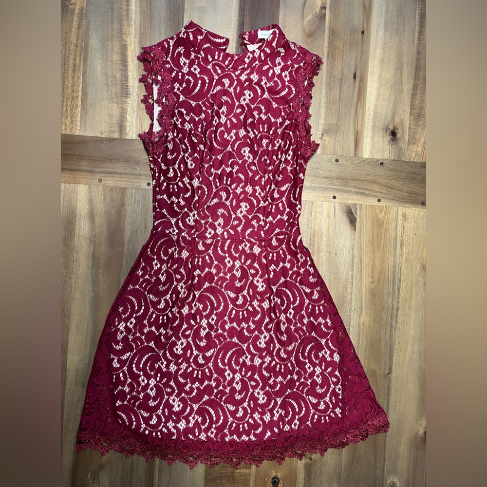 Francesca’s Red Lace Dress - size small